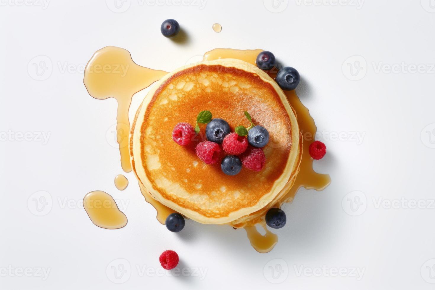 Pancakes with top berry. Generate Ai photo