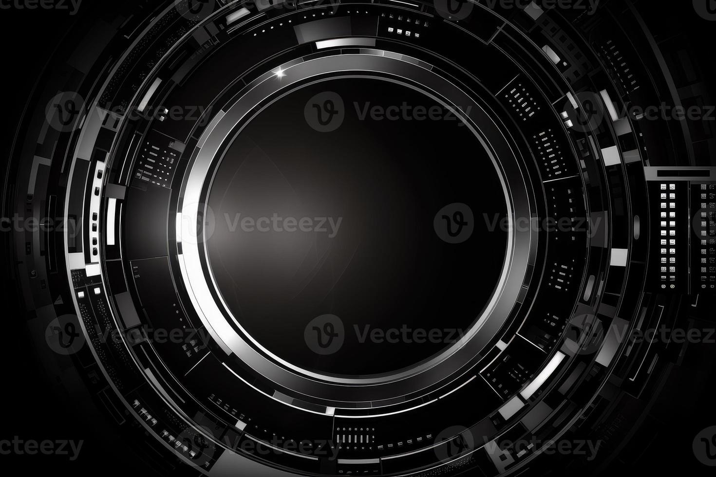 Black industrial circle. Generate Ai photo