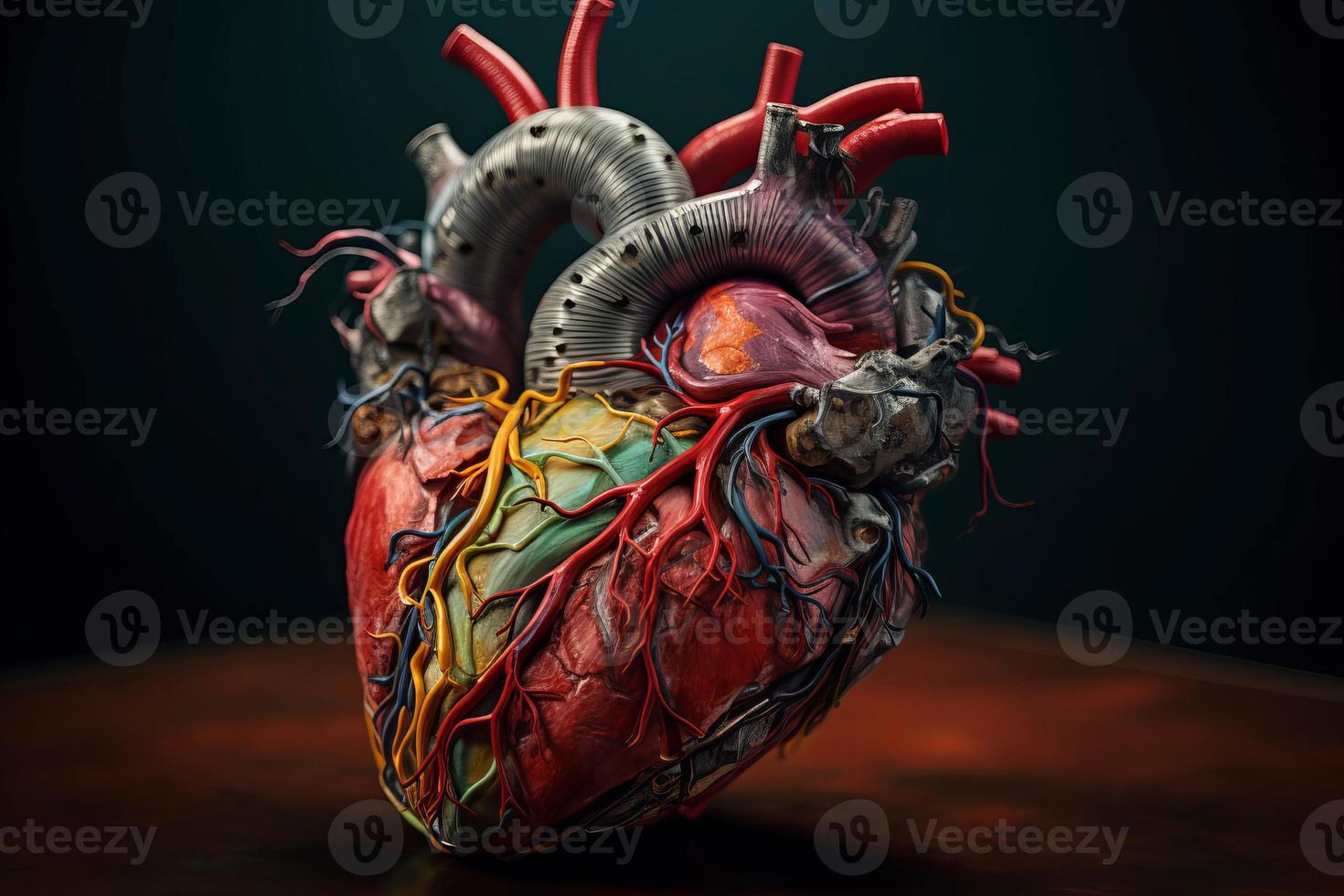 Colorful realistic heart. Generate Ai photo