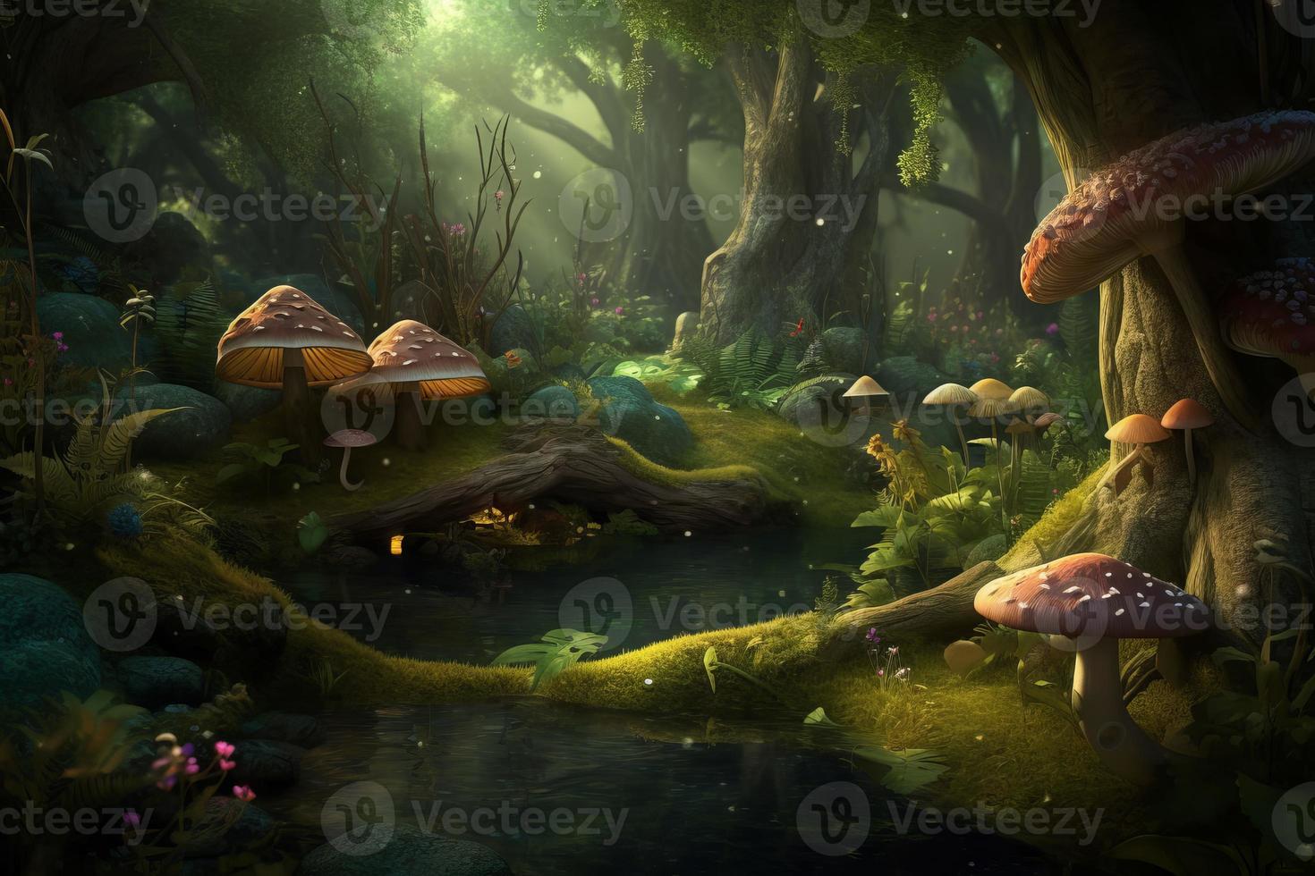 Magic fairy forest. Generate Ai photo