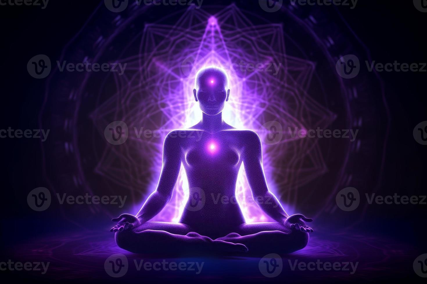 Meditation pose spiritual. Generate Ai photo