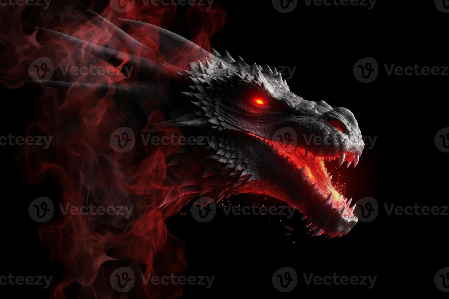 Dragon fire smoke. Generate Ai photo