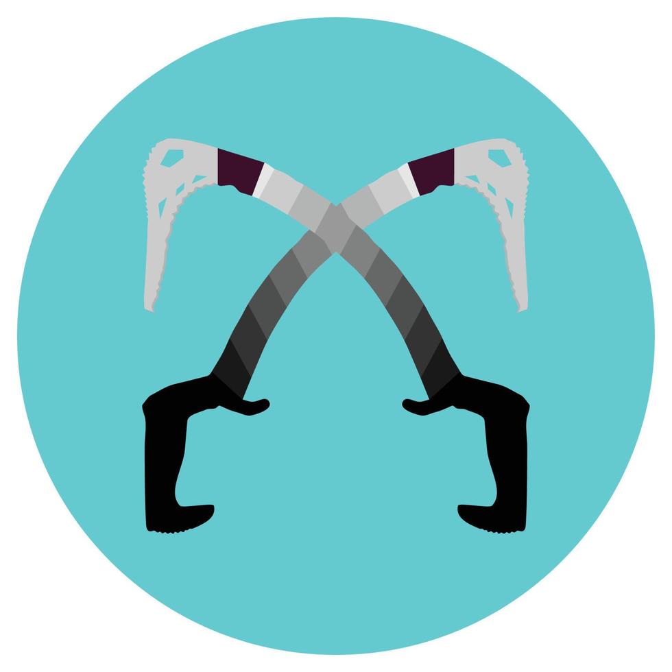 Cross ice axes icon vector