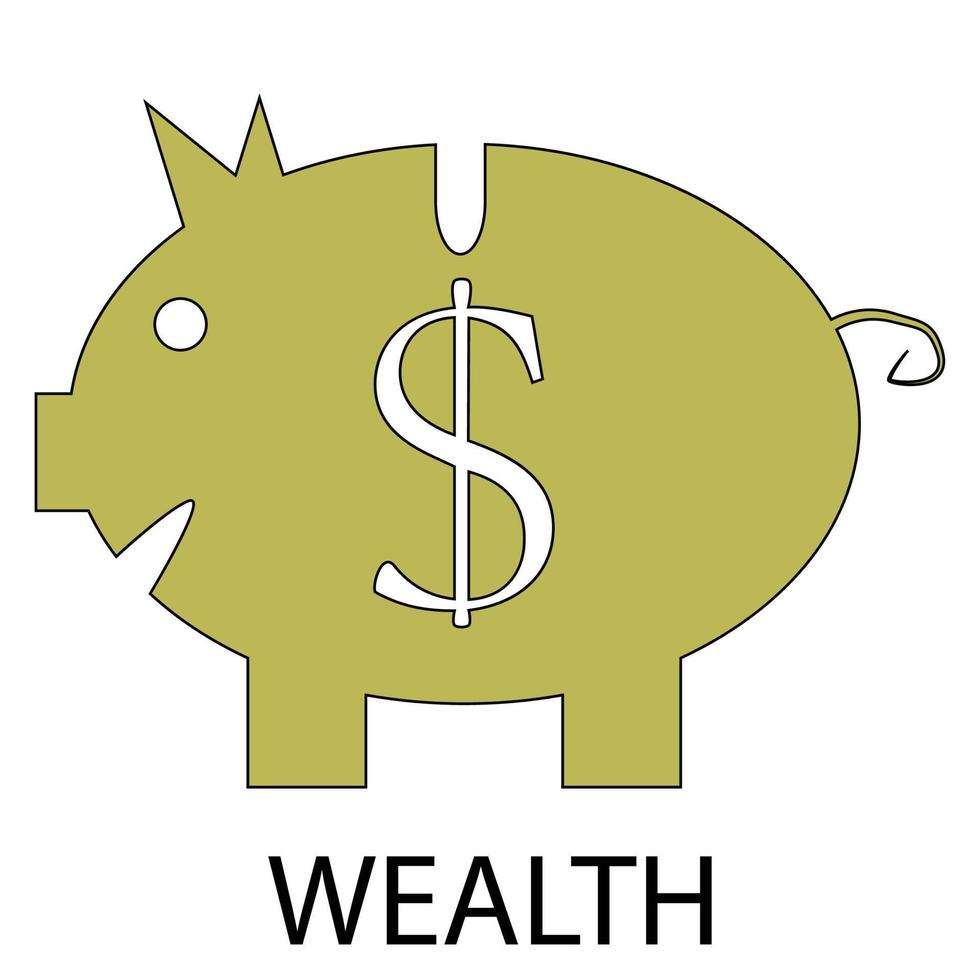 Wealth icon flat design vector
