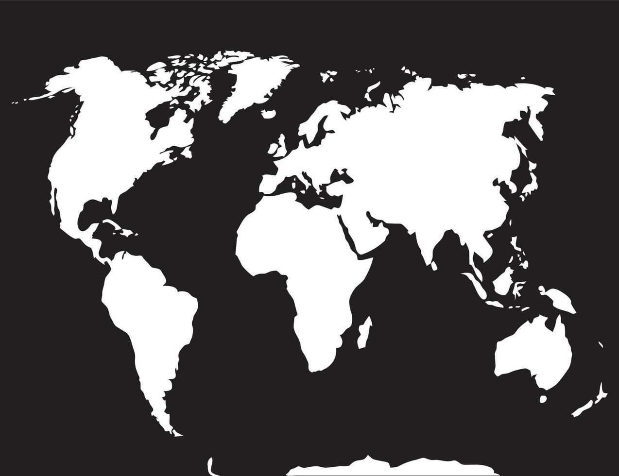 mapa mundo negro blanco vector