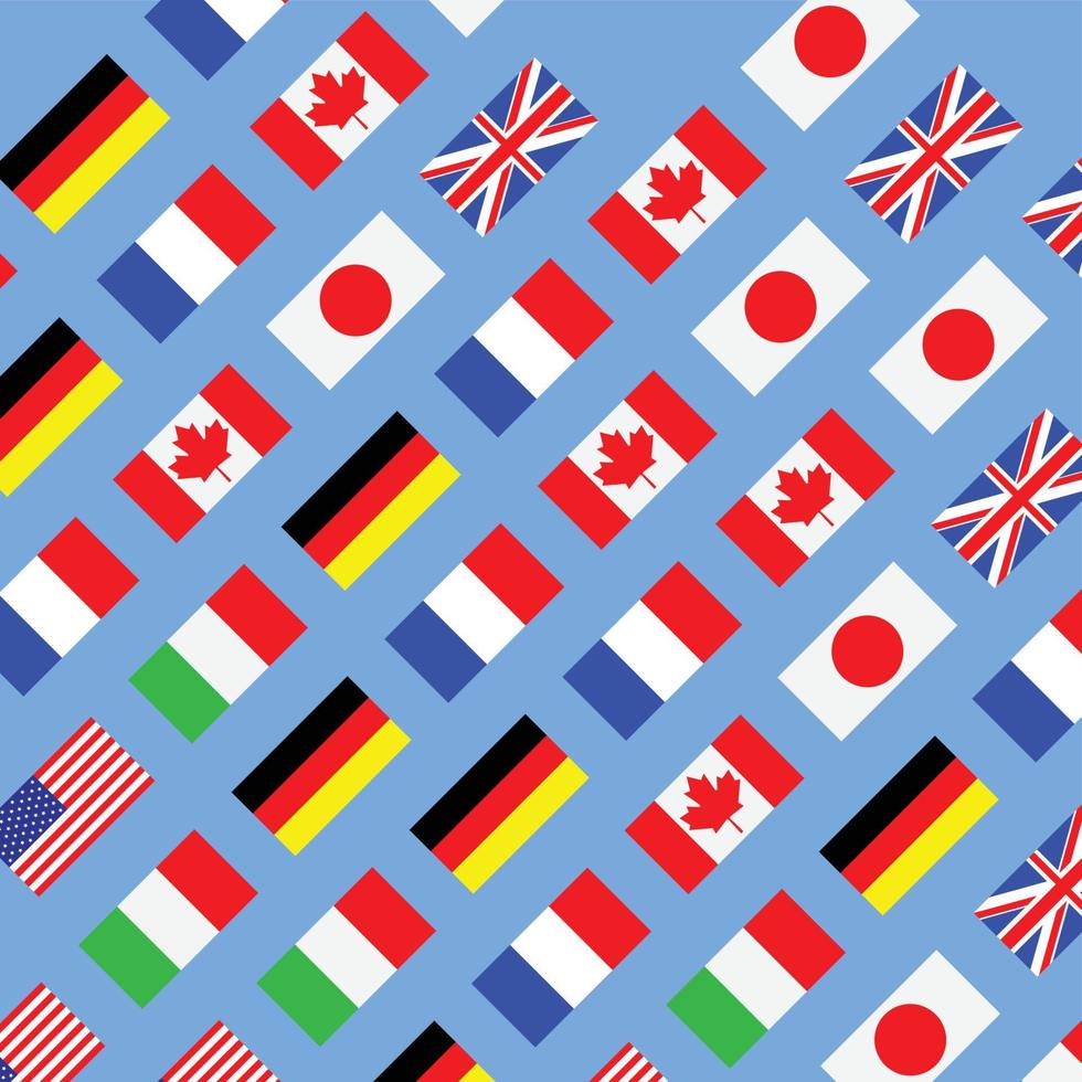 Seamless pattern flag g7 vector