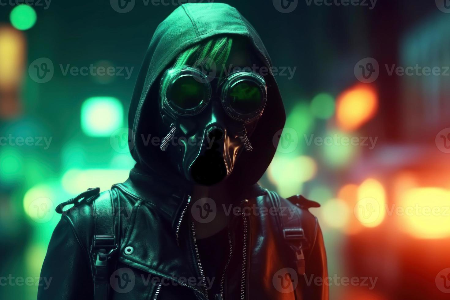 Fashion cyberpunk girl. Generate Ai photo