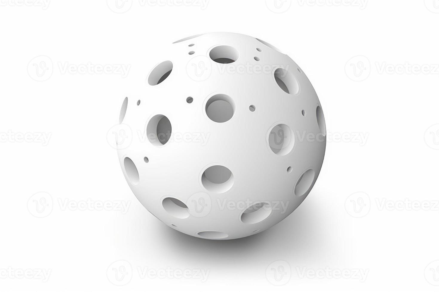 White floorball ball. Generate Ai photo