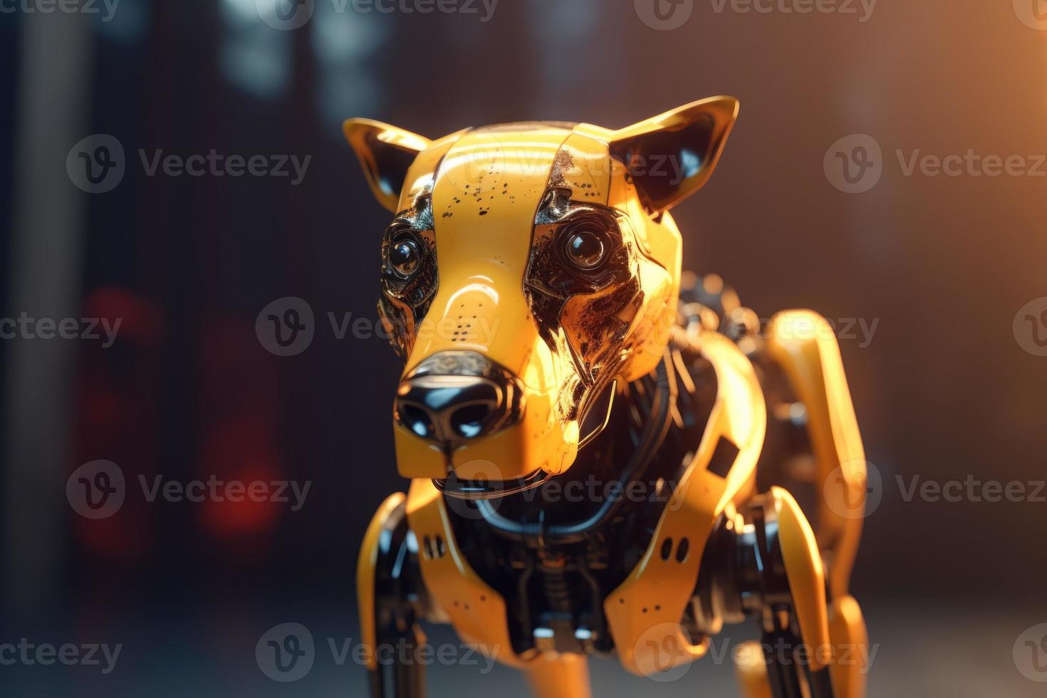 Robot 3d dog. Generate Ai photo