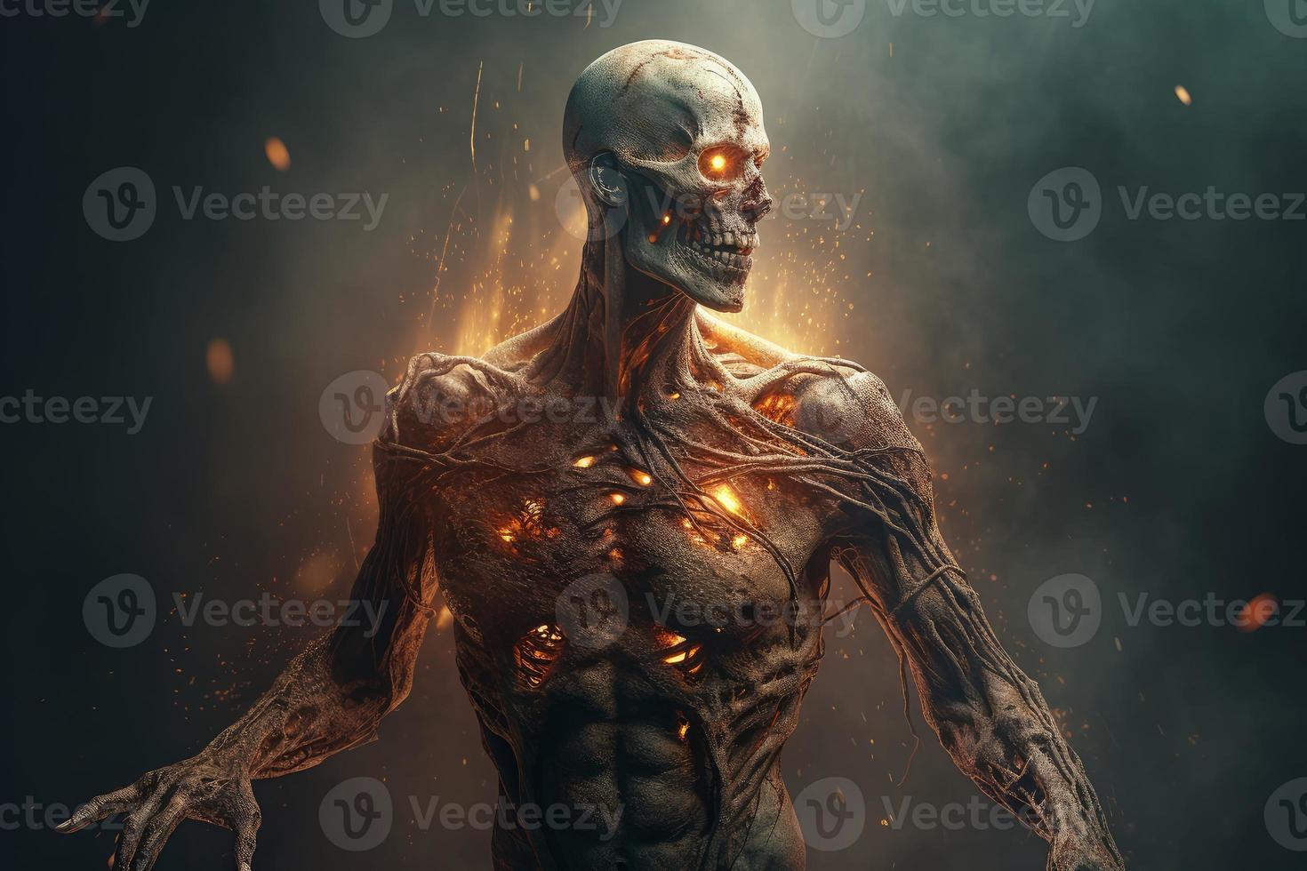 Undead evil fire. Generate Ai photo