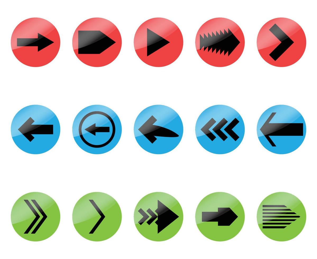 Set arrow color icon vector