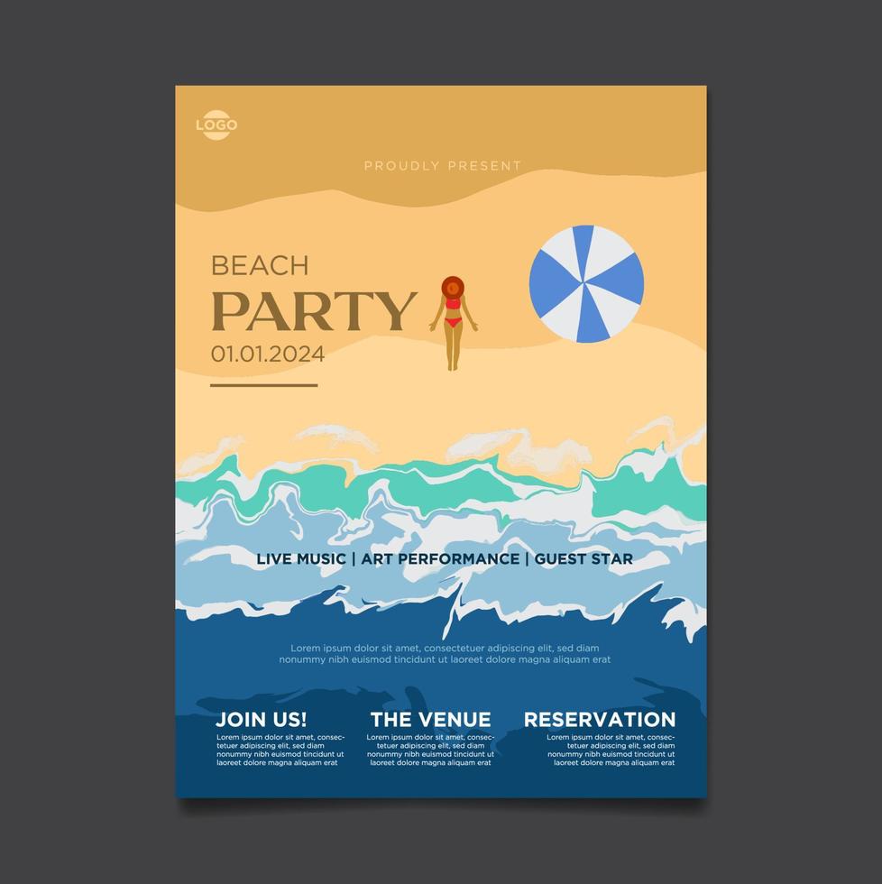 cartel de fiesta en la playa vector