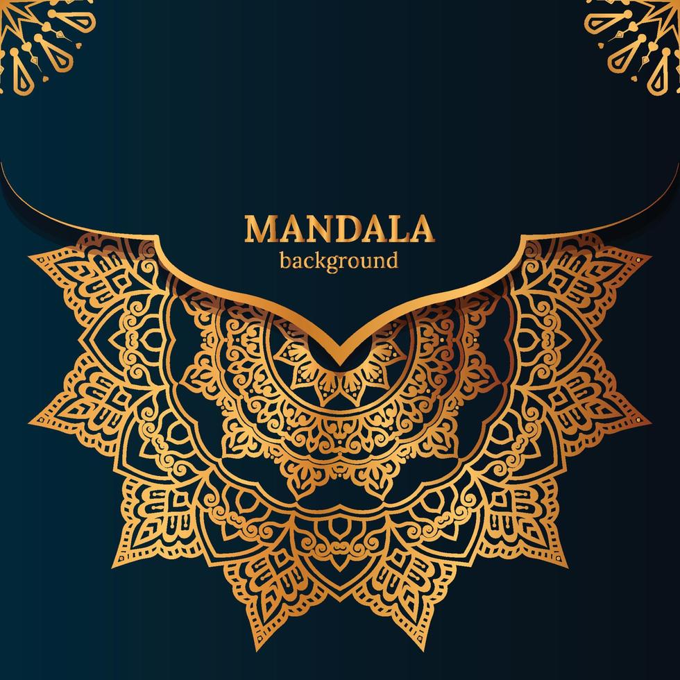 fondo de mandala de lujo con patrón arabesco dorado estilo árabe islámico oriental.mandala decorativa para impresión, póster, portada, folleto, volante, pancarta vector