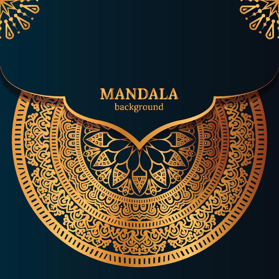 fondo de mandala de lujo con patrón arabesco dorado estilo árabe islámico oriental.mandala decorativa para impresión, póster, portada, folleto, volante, pancarta vector