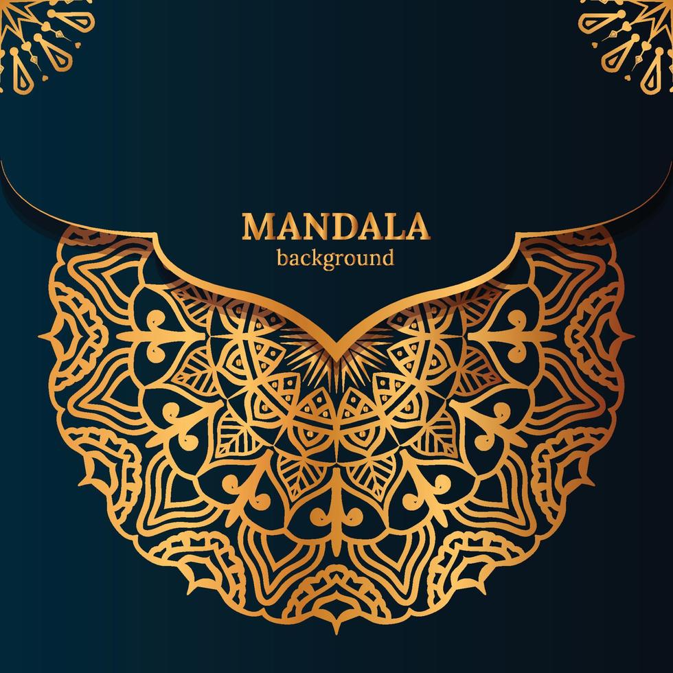 fondo de mandala de lujo con patrón arabesco dorado estilo árabe islámico oriental.mandala decorativa para impresión, póster, portada, folleto, volante, pancarta vector