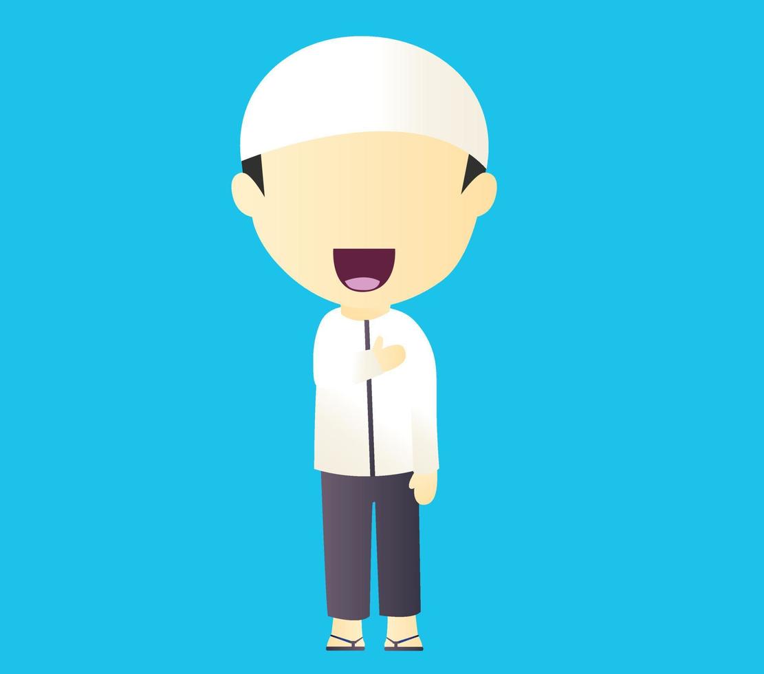 Muslim Child Calm Character vector