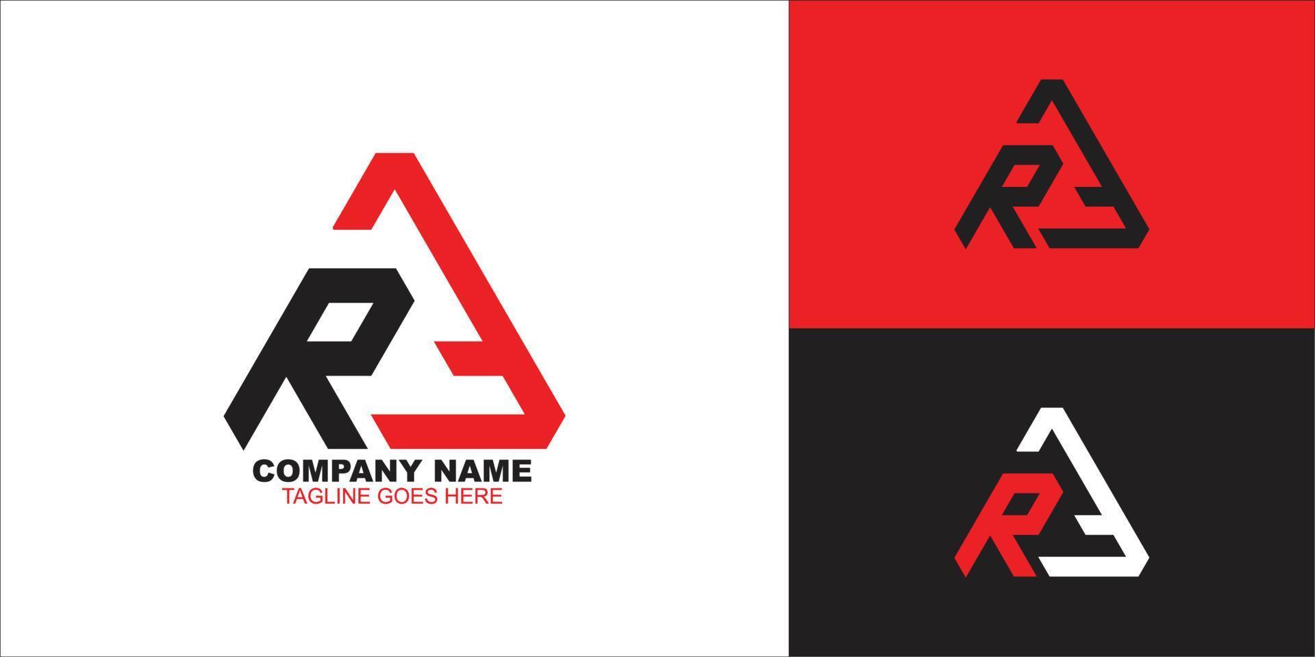 letter ra triangle logo design vector illustration template