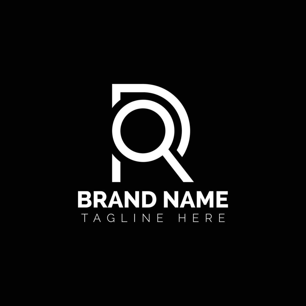 R Q Q R Letter Logo Design in black and white Colors Vector