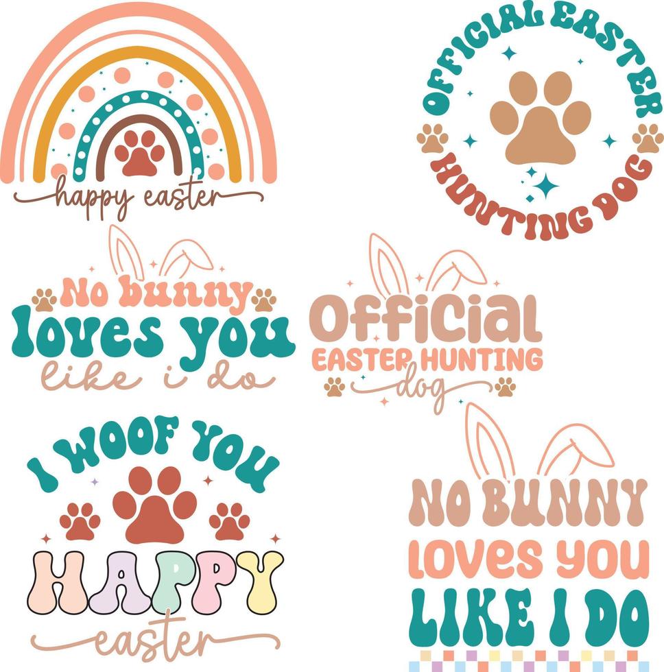 Easter Dog Design Bundle vector
