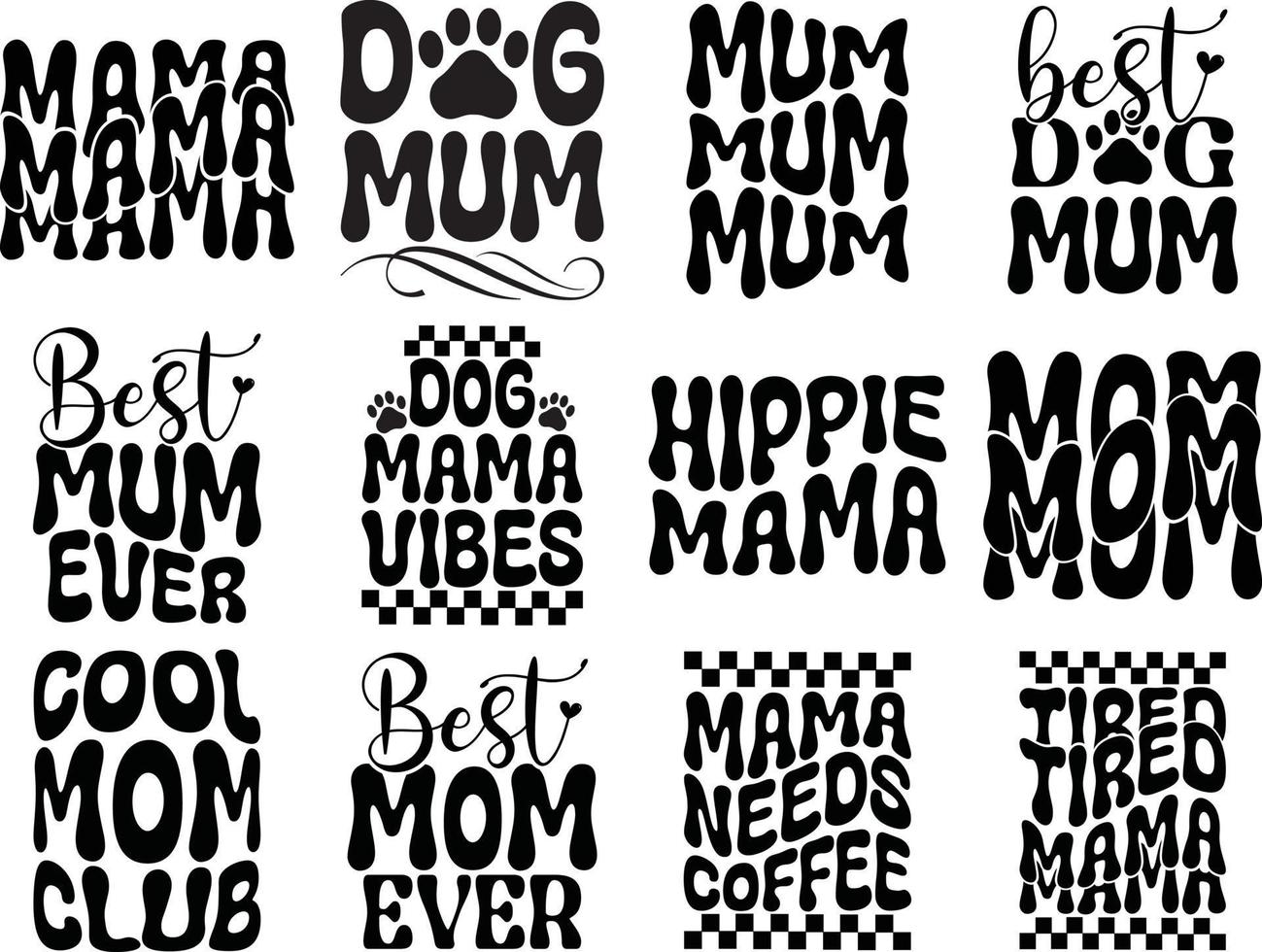 Mother's Day Design Bundle vector