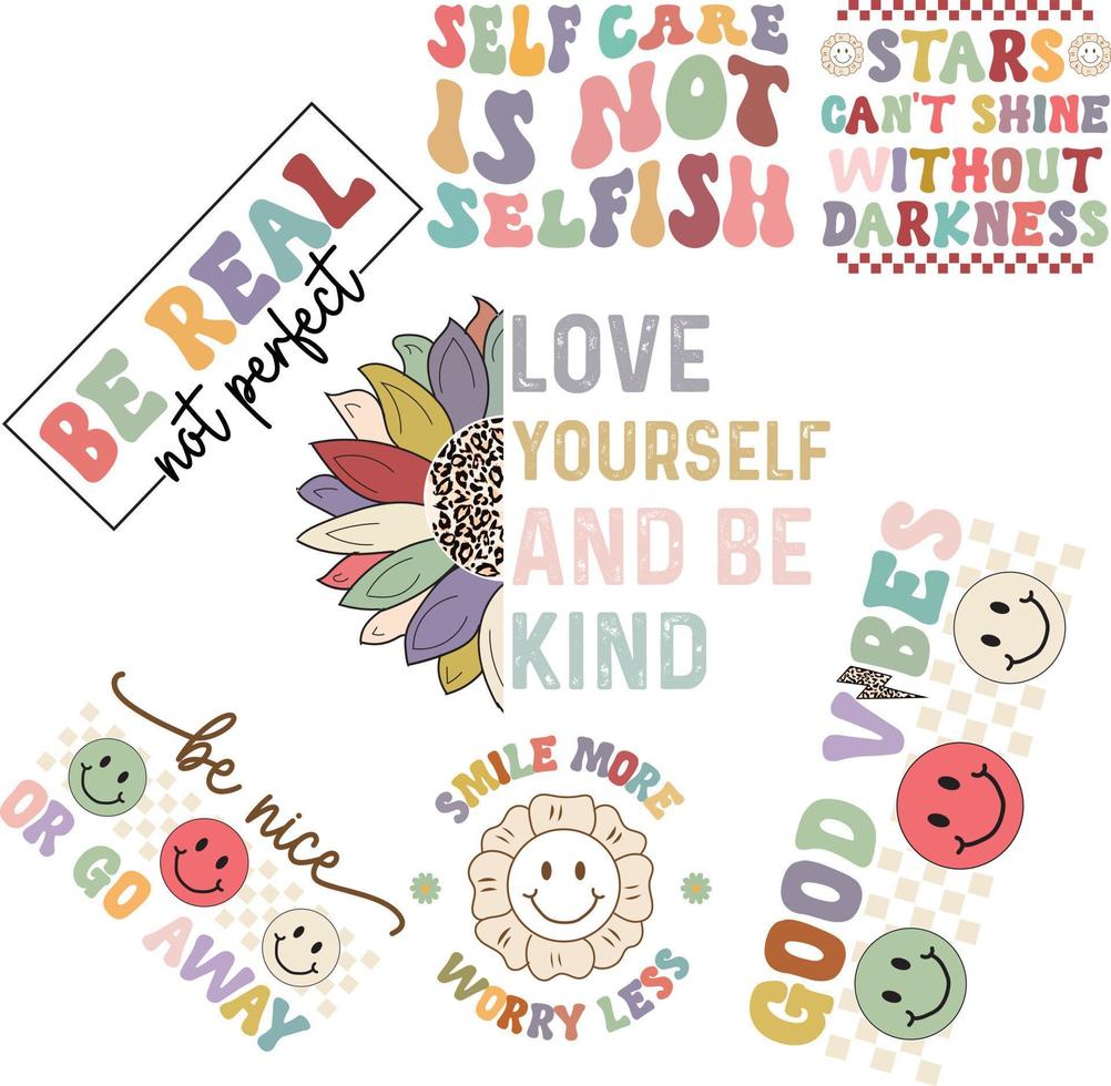 Positive Kindness Design Bundle vector