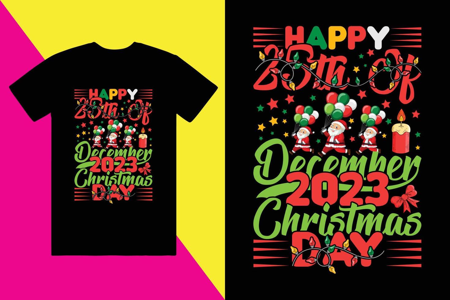 Christmas t-shirt design, trendy t-shirt design, santa t-shirt design, merry christmas t-shirt vector