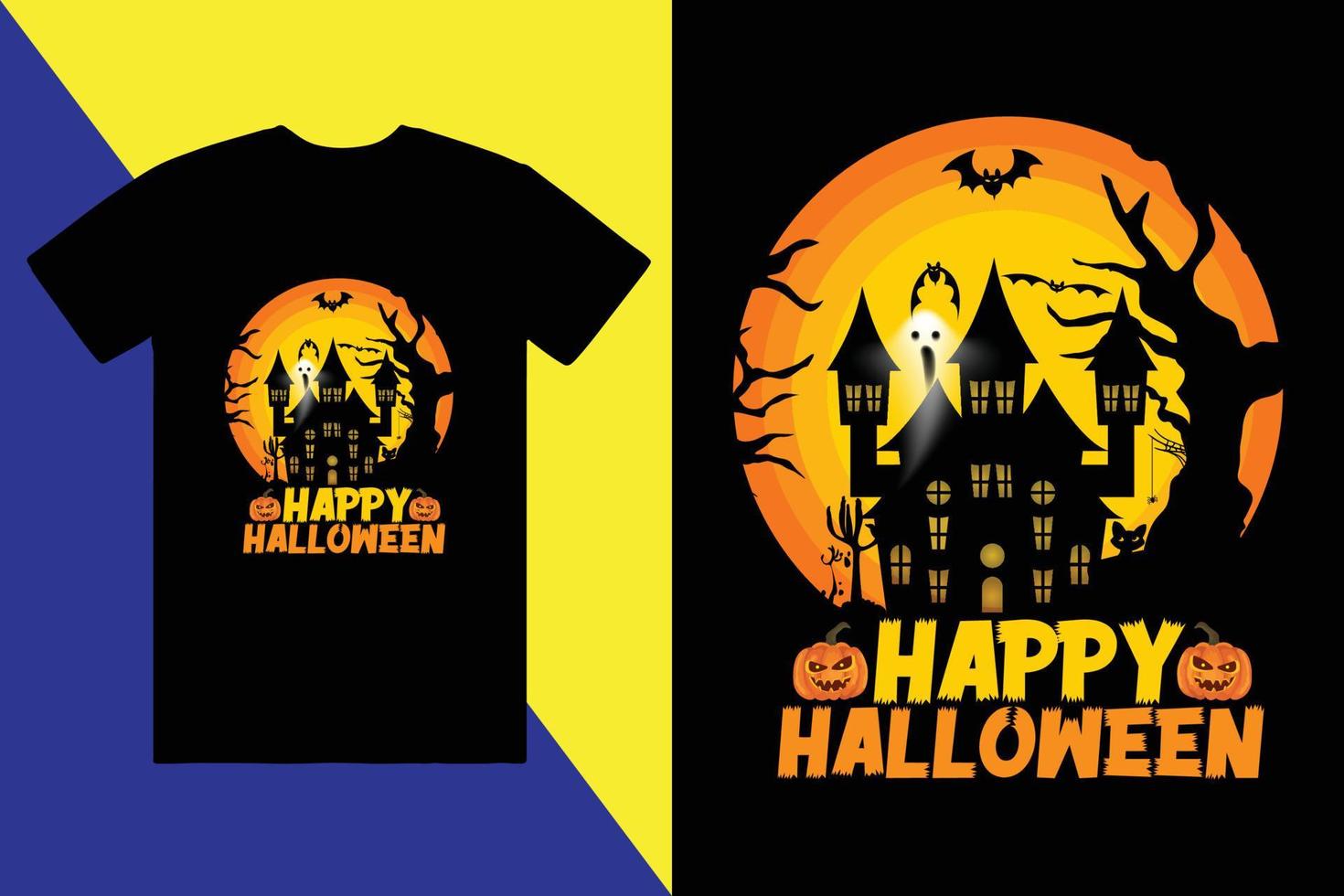 Halloween custom tshirt design andd trendy t-shirt vector