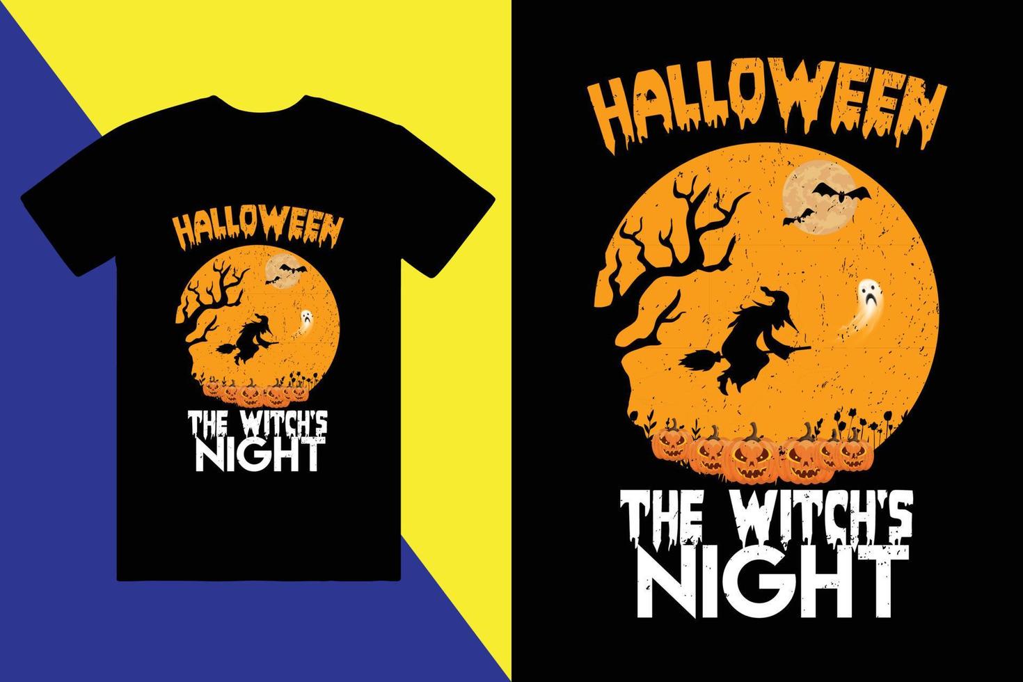 Halloween custom tshirt design andd trendy t-shirt vector