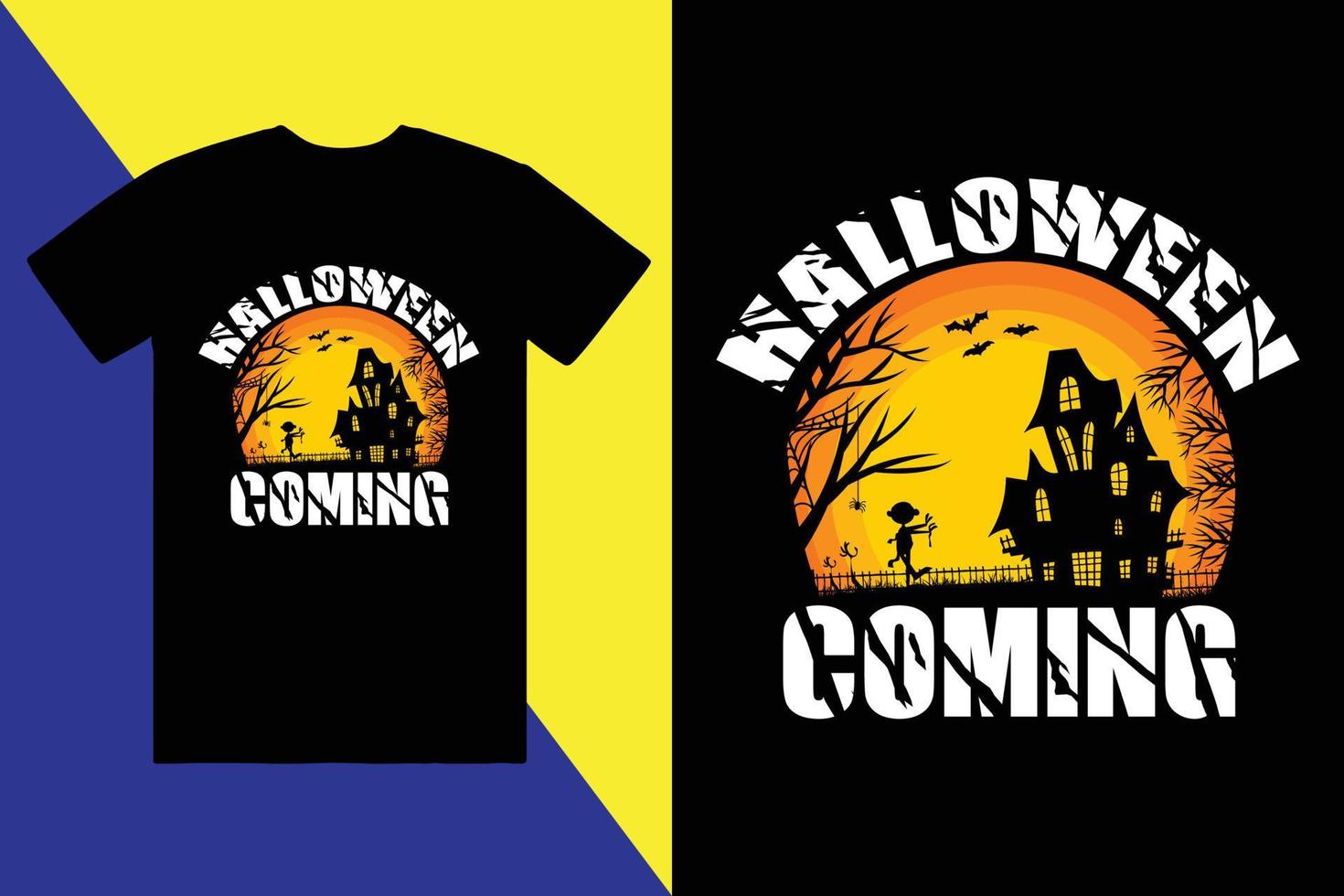 Halloween custom tshirt design andd trendy t-shirt vector