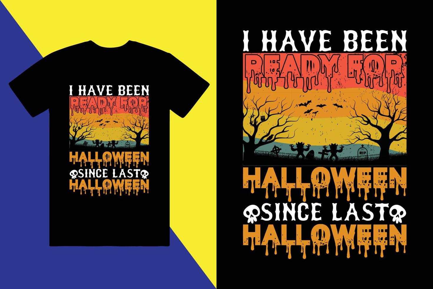 Halloween custom tshirt design andd trendy t-shirt vector