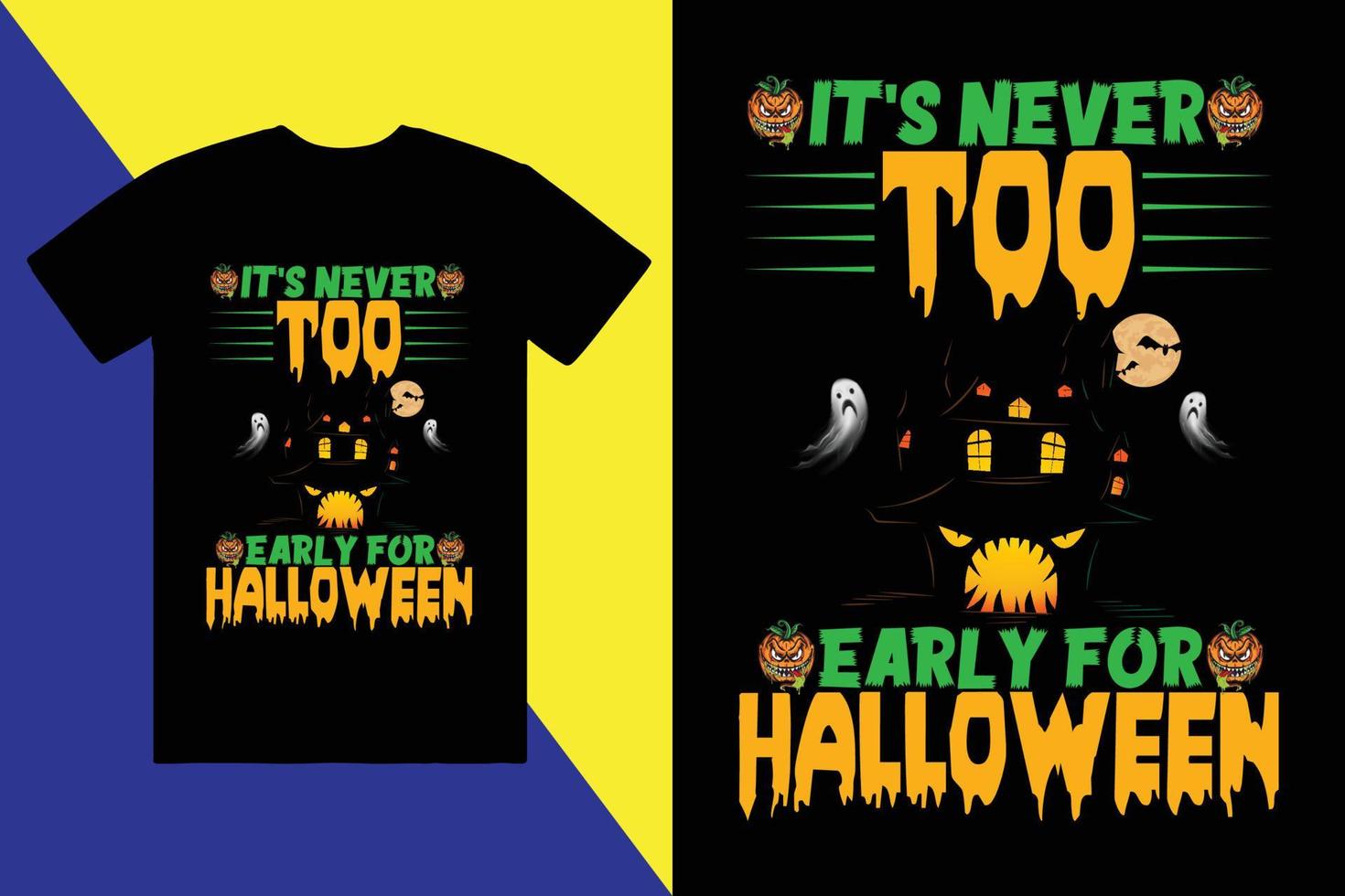 Halloween custom tshirt design andd trendy t-shirt vector