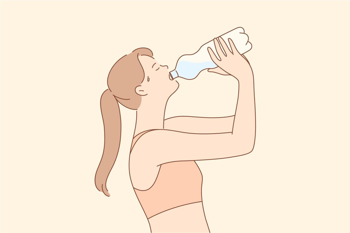 Sport, recreation, break, drink concept vector