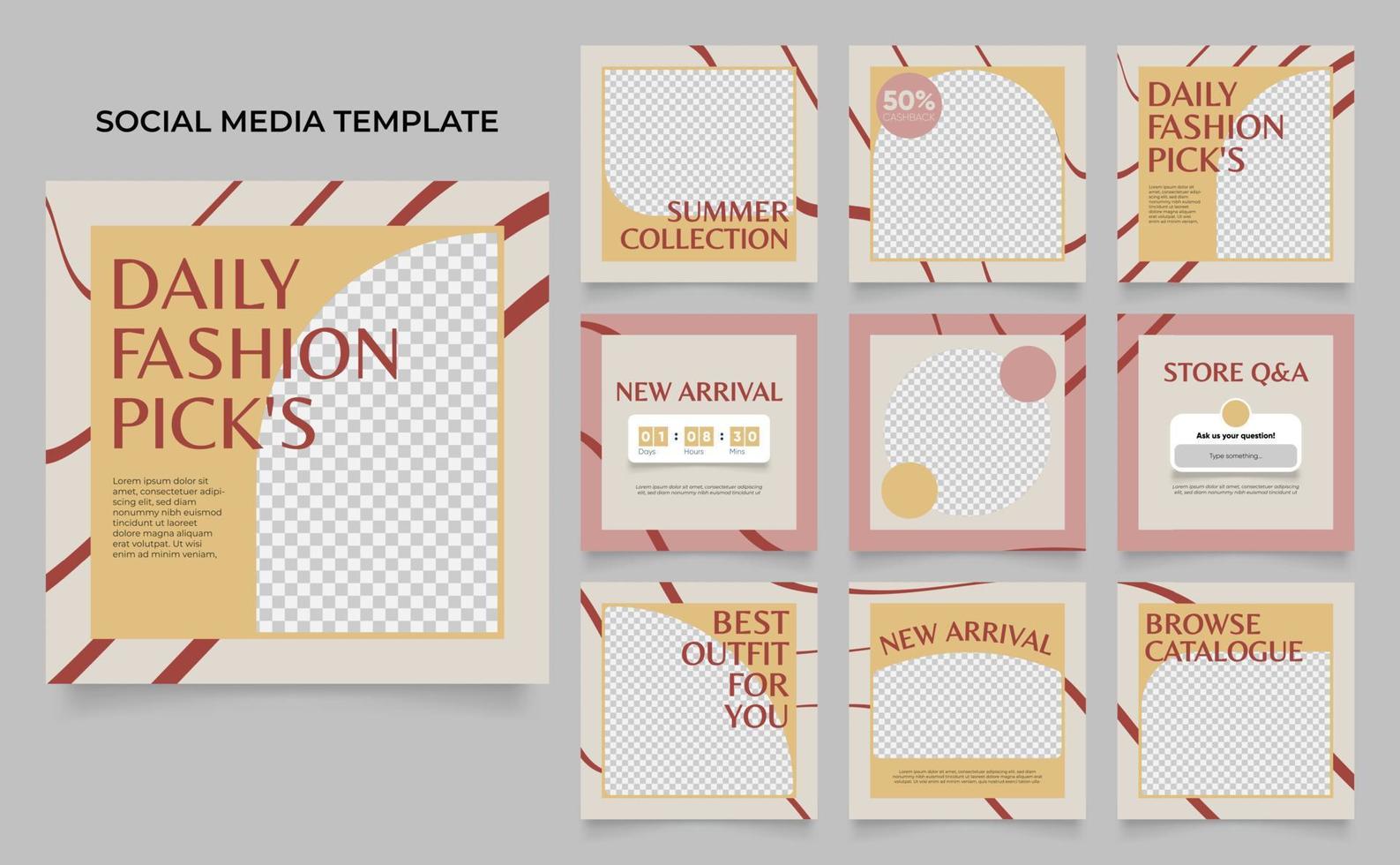 social media template banner fashion sale promotion vector