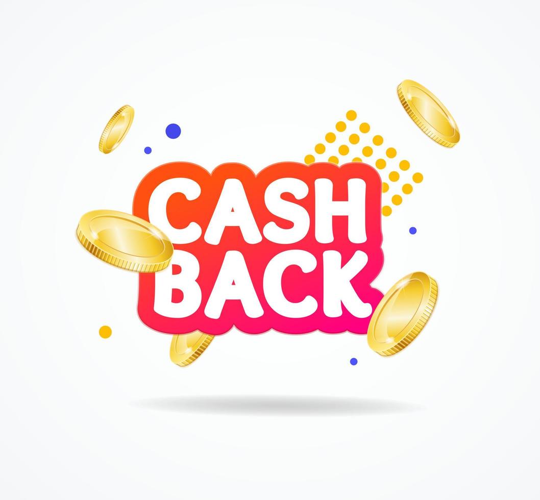 Cash Back Service Concept Card Banner Sticker. Vector