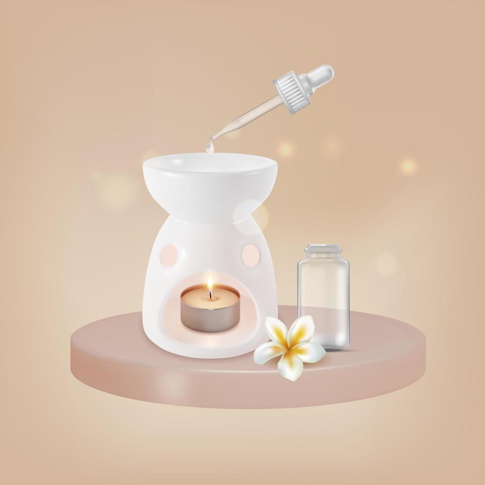 Realistic Detailed 3d Lamp Aroma Therapy. Vector