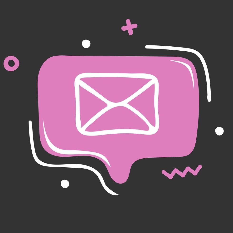 Email speech bubble icon in doodle style vector