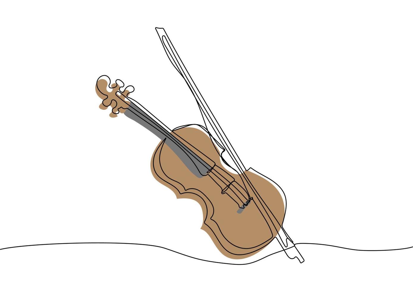 Violin and bow. Music concept vector