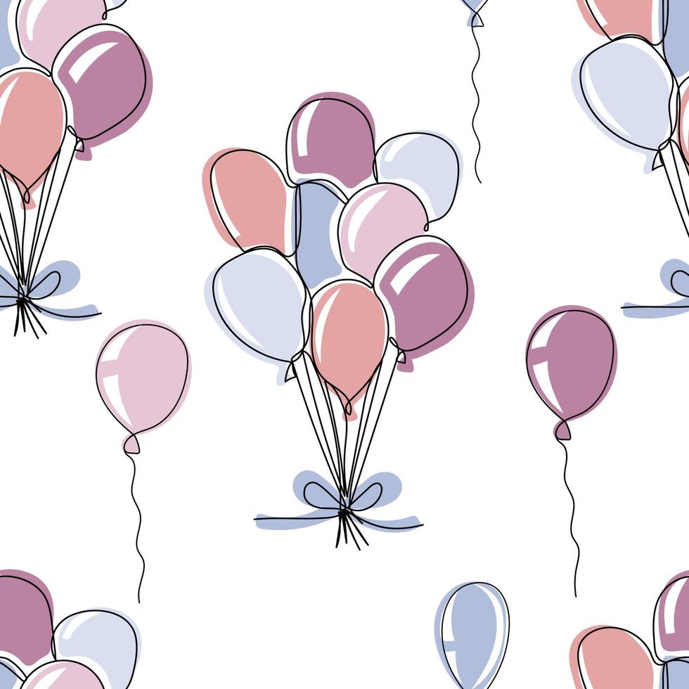 Seamless pattern with balloons for birthday and party vector