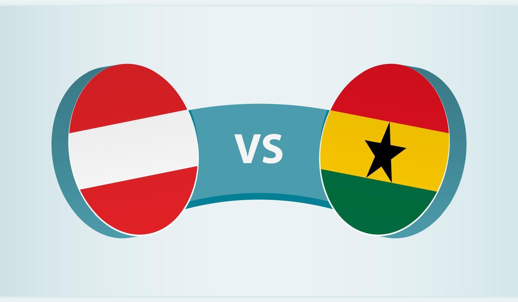 Austria versus Ghana, equipo Deportes competencia concepto. vector