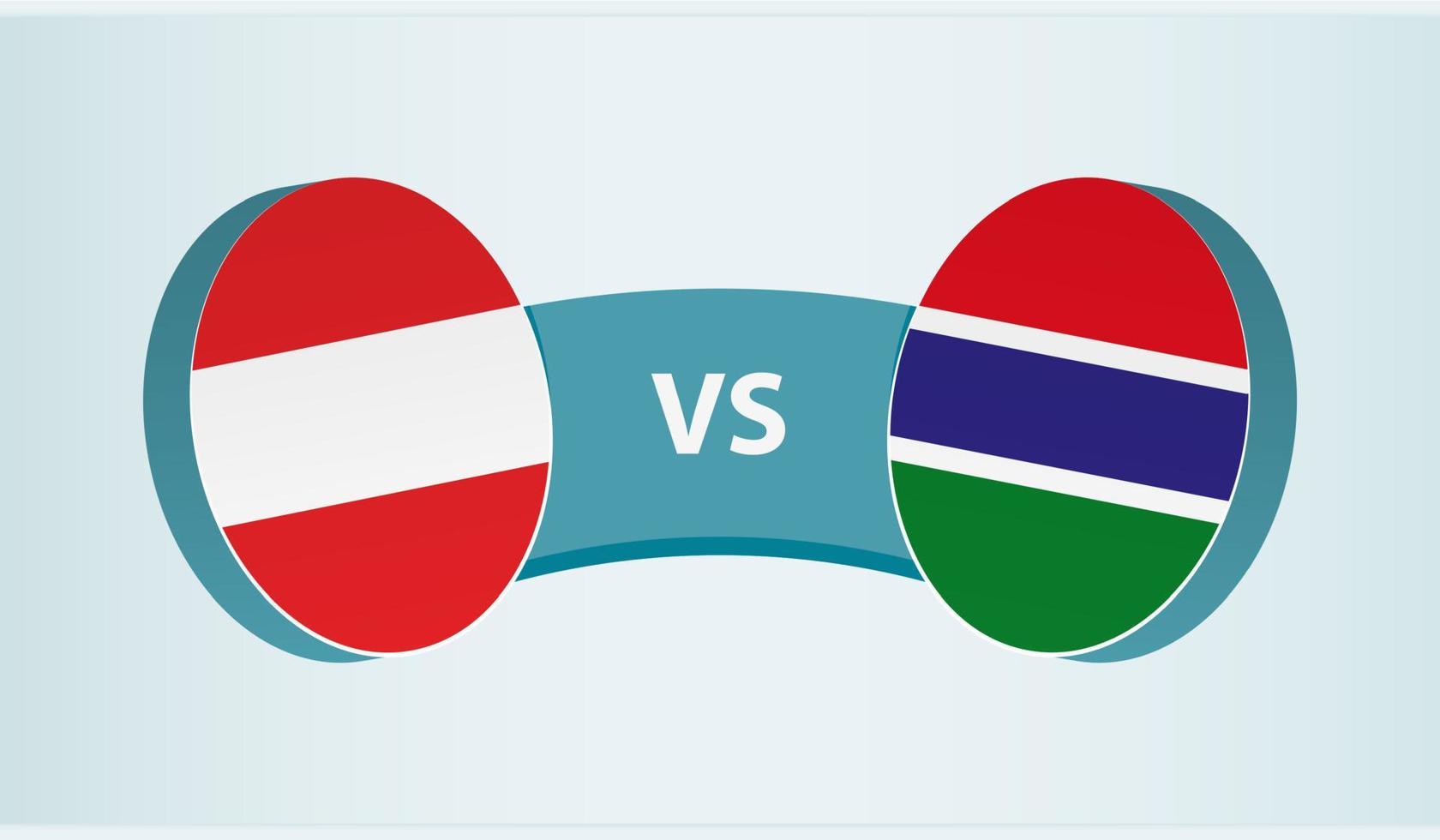 Austria versus Gambia, team sports competition concept. vector