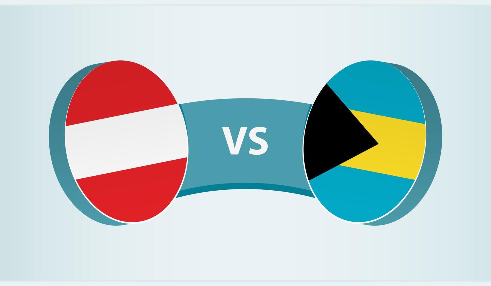 Austria versus el bahamas, equipo Deportes competencia concepto. vector