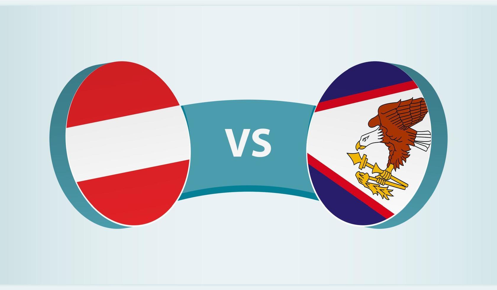 Austria versus American Samoa, team sports competition concept. vector