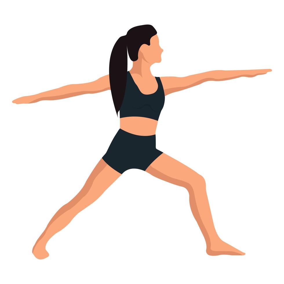 A faceless girl is doing yoga. The concept of sports, mental health. Isolated object on a white background. Vector image