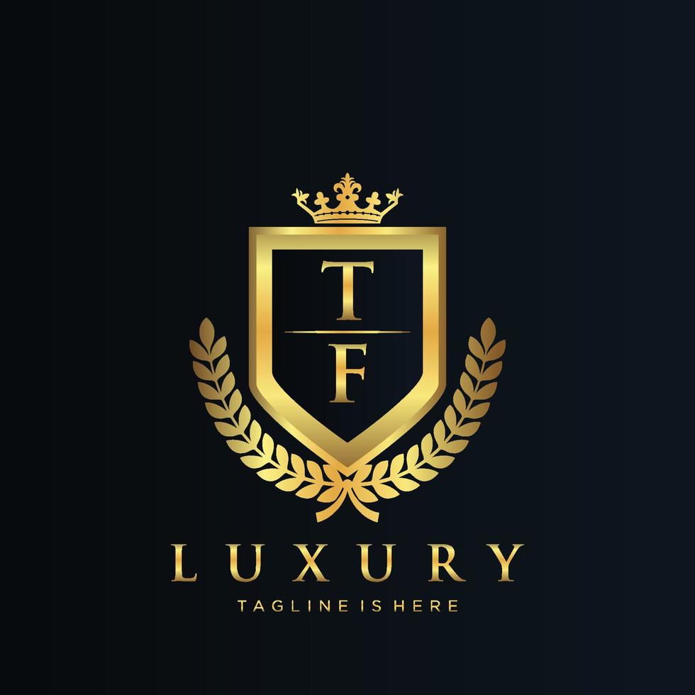 TF Letter Initial with Royal Luxury Logo Template vector