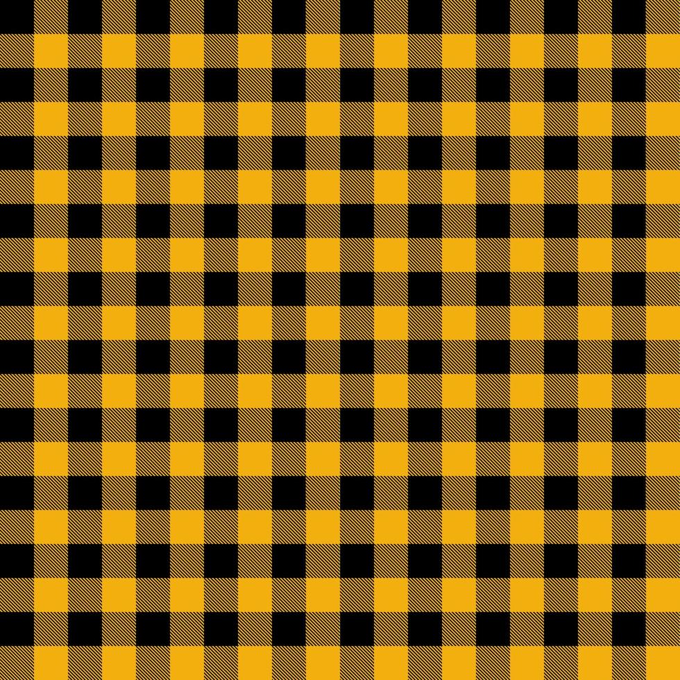 Yellow black seamless gingham pattern. vector