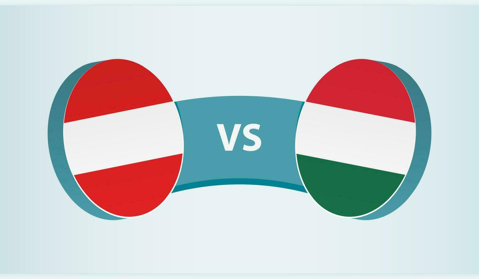 Austria versus Hungary, team sports competition concept. vector