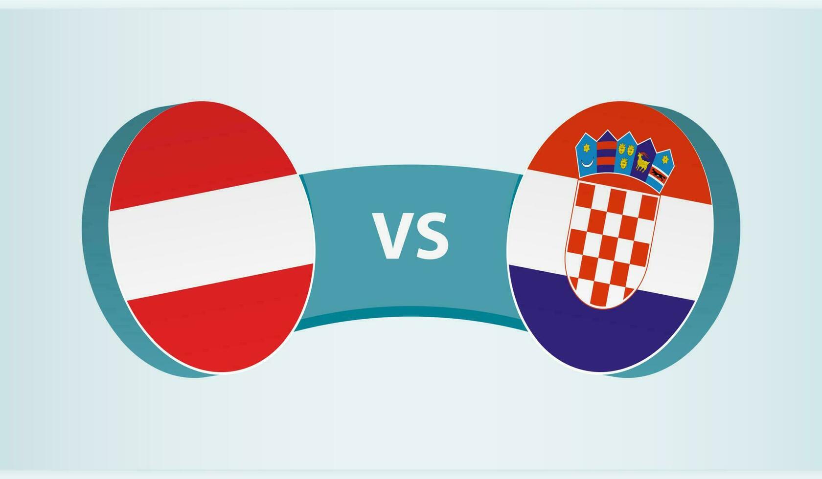 Austria versus Croatia, team sports competition concept. vector