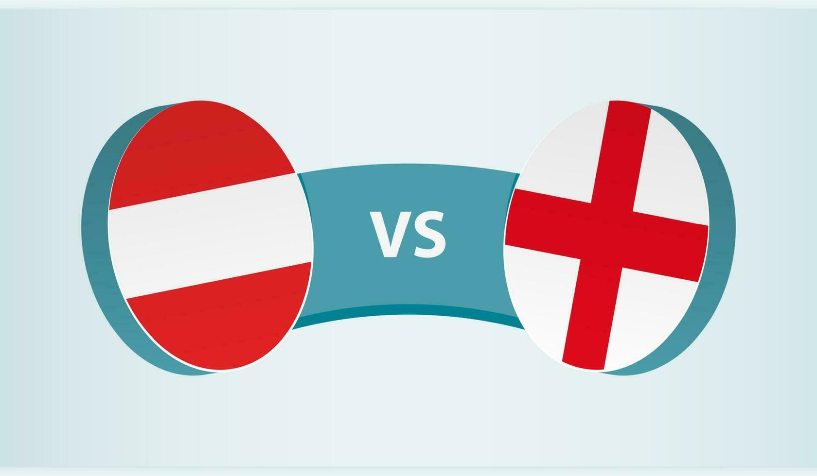 Austria versus England, team sports competition concept. vector