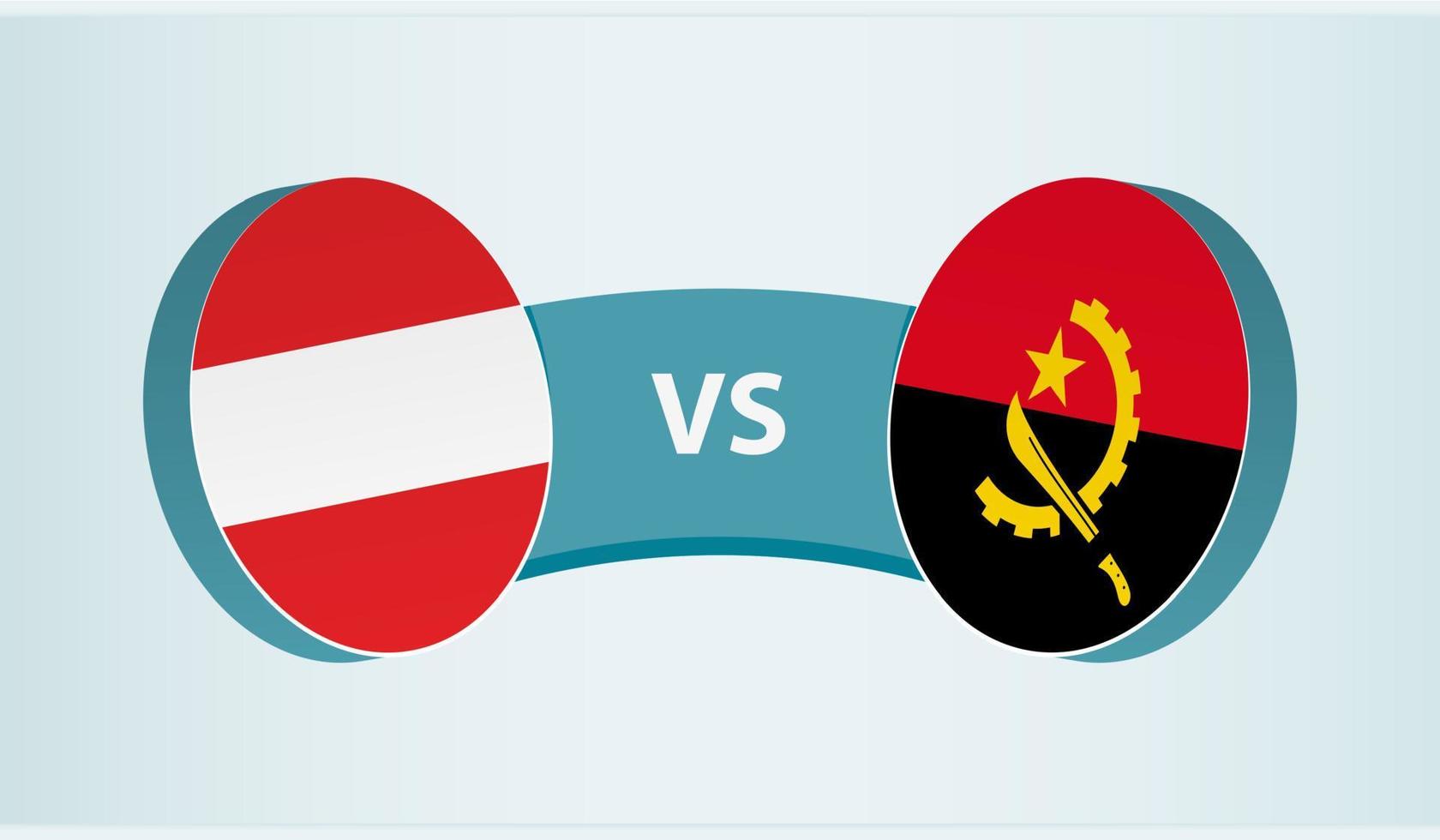 Austria versus angola, equipo Deportes competencia concepto. vector