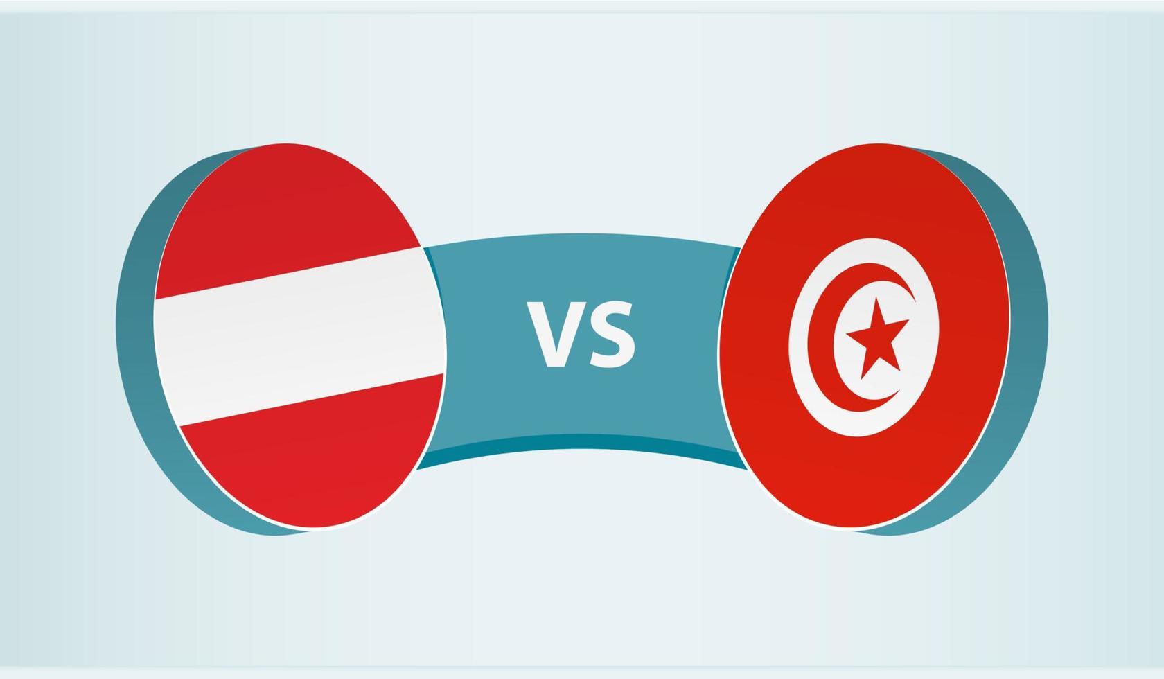 Austria versus Tunisia, team sports competition concept. vector